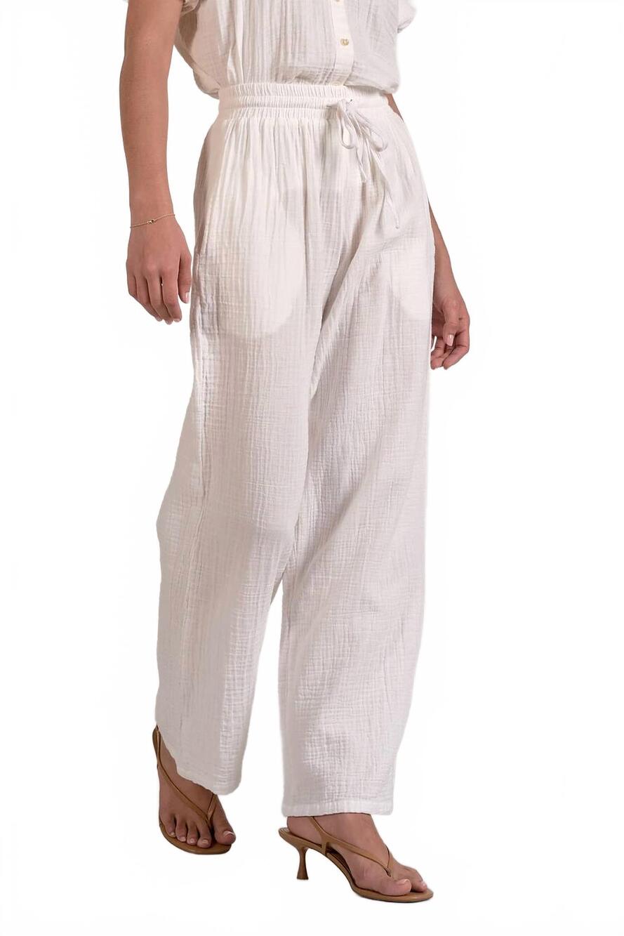 NEW ELAN gauzy pants in white